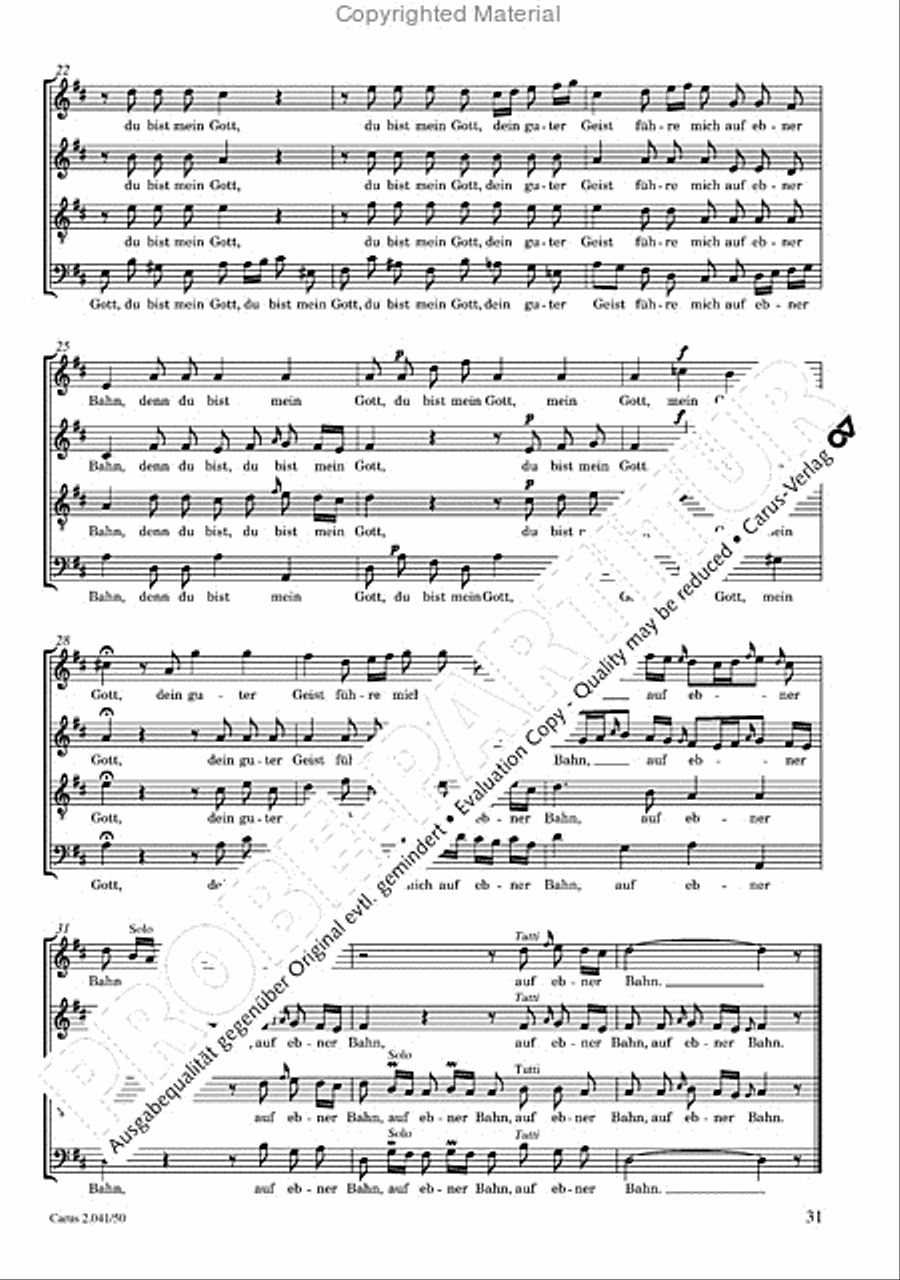 Motets and arias for choirs collected and edited by Johann Adam Hiller, vol. 5 Voice Solo scores gallery preview page 32
