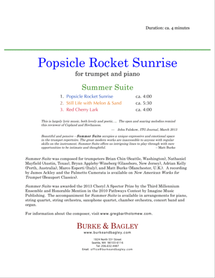 Popsicle Rocket Sunrise (trumpet & piano) image number null