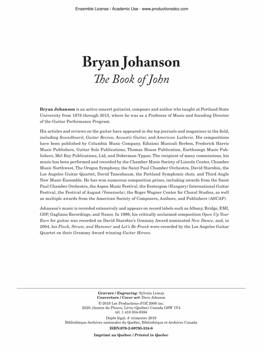 The Book of John Classical Guitar scores gallery preview page 1