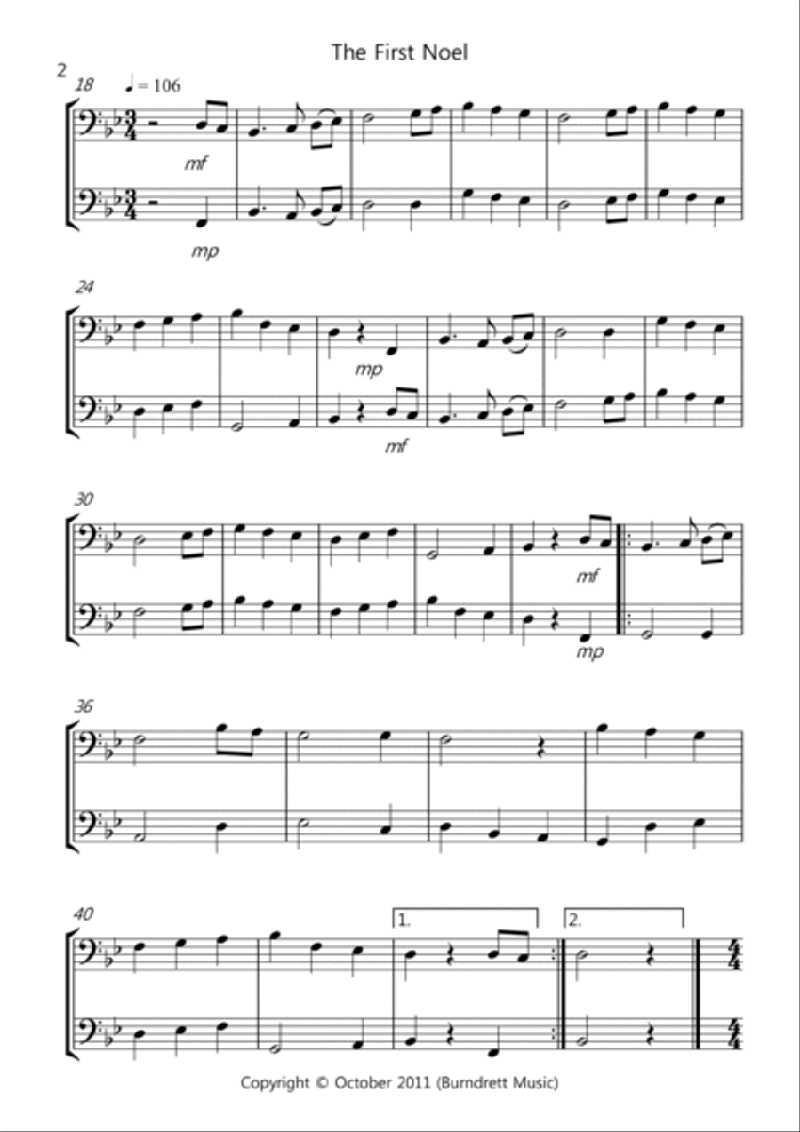 8 Christmas Duets for Trombone Trombone Duet scores gallery preview page 2