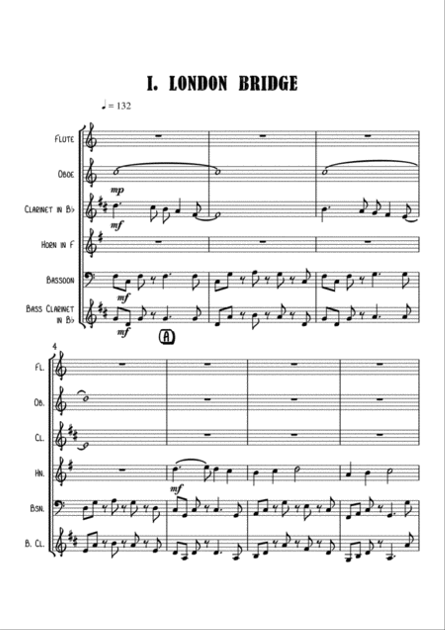 NURSERY RHYMES FOR WOODWIND QUINTET 2 Woodwind Quintet scores gallery preview page 2
