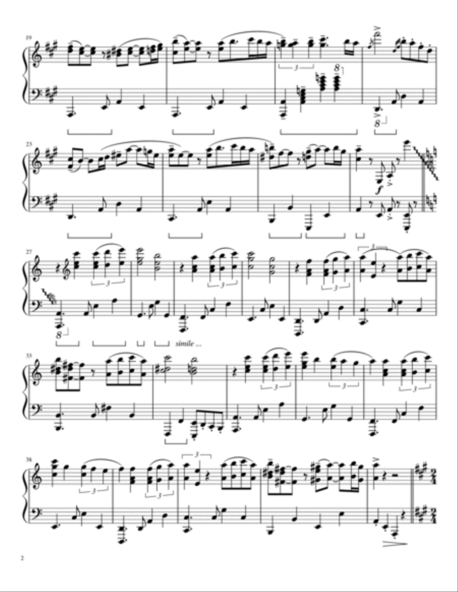 Por una cabeza (piano version) Piano Solo scores gallery preview page 2