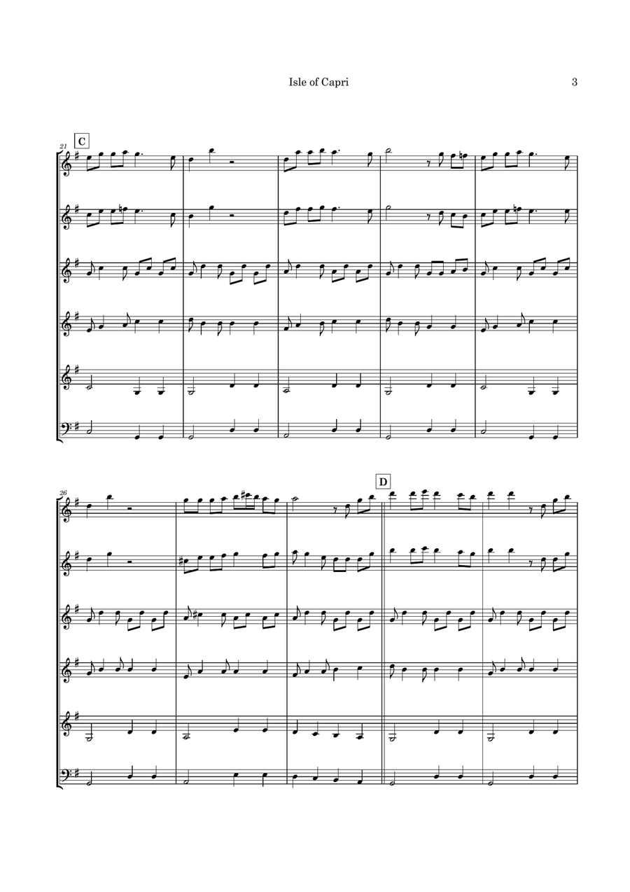 Isle Of Capri Guitar Ensemble scores gallery preview page 6
