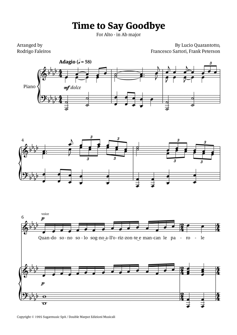 Time To Say Goodbye Voice scores gallery preview page 1