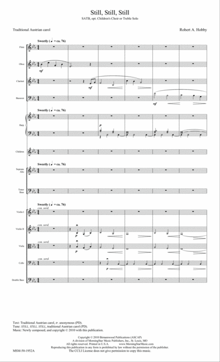 Still, Still, Still (Downloadable Orchestra Score) Choir scores gallery preview page 1
