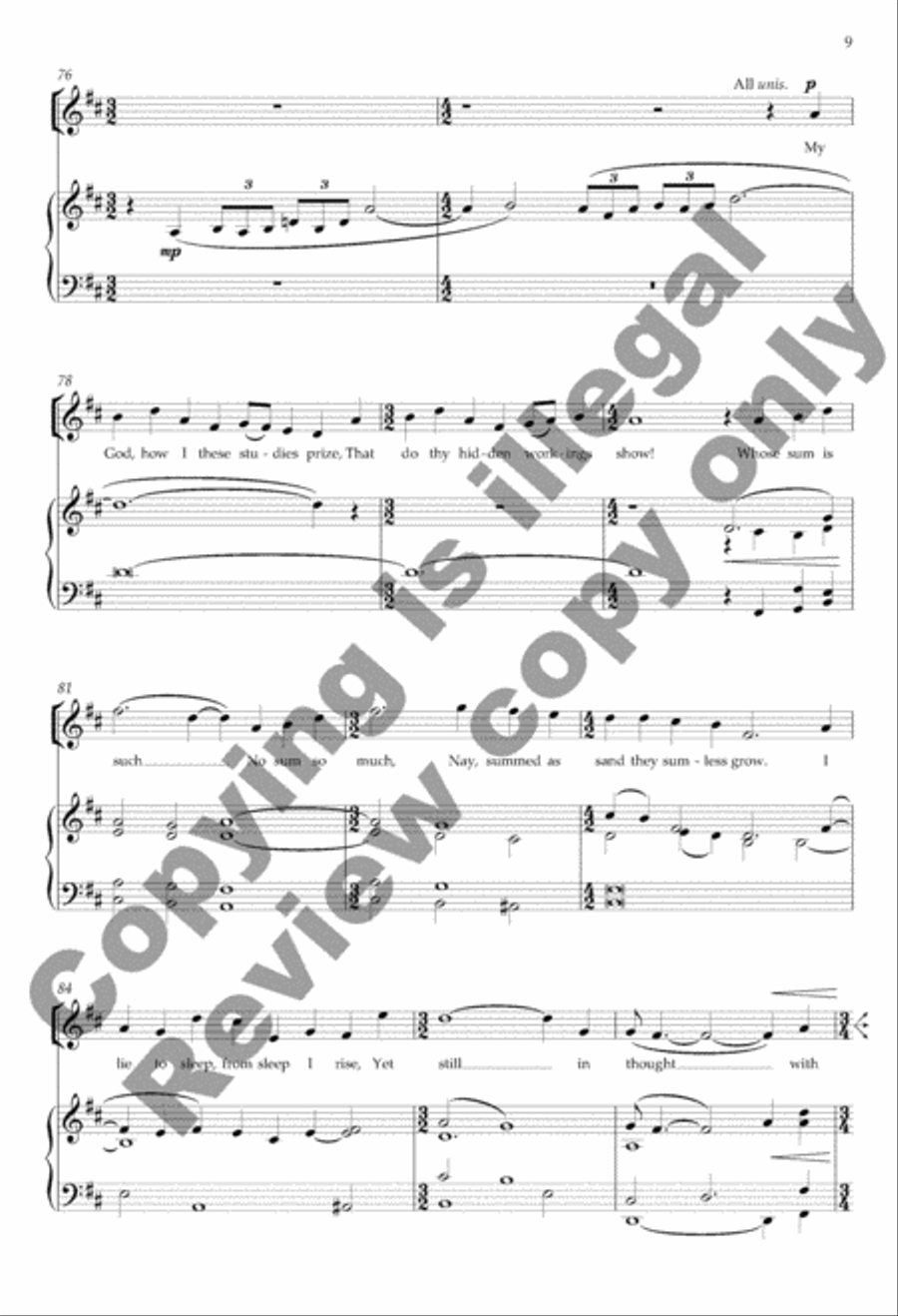 Psalm 139: tu cognovisti/Thou walkest with me SA scores gallery preview page 7