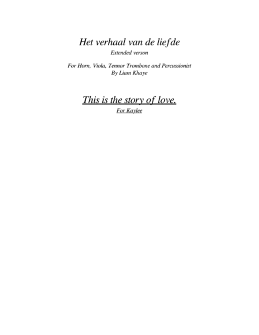 Die Verhaal van Liefde extended Small Ensemble scores gallery preview page 1