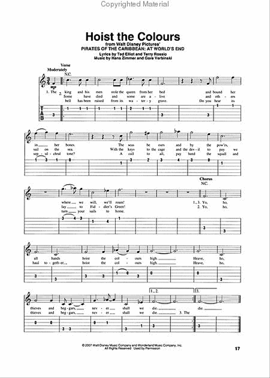 Pirates of the Caribbean Pirates of the Caribbean Guitar Tablature scores gallery preview page 4