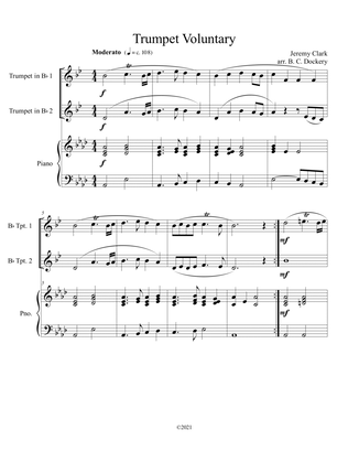 Book cover for Trumpet Voluntary (Trumpet Duet) with optional piano accompaniment