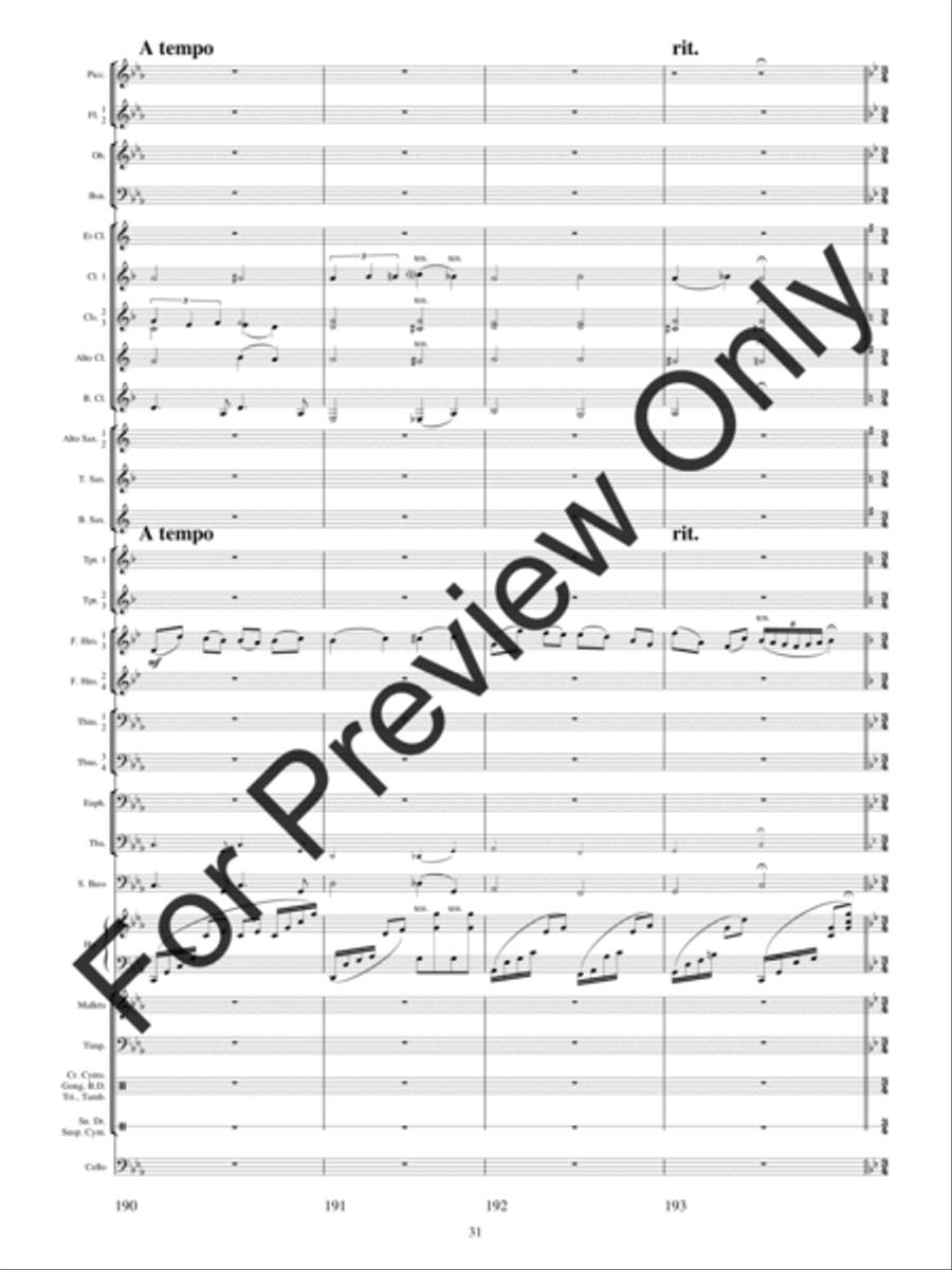 Festival Variations Concert Band scores gallery preview page 34