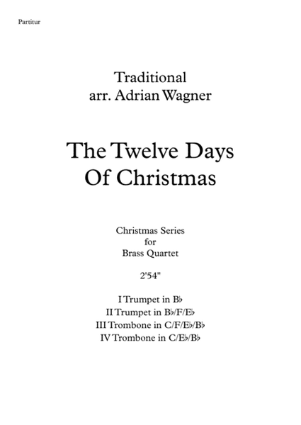 "The Twelve Days Of Christmas" Brass Quartet arr. Adrian Wagner image number null