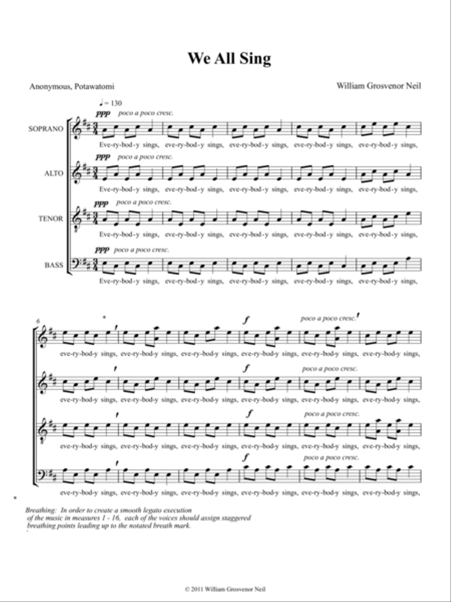 Three Potawatomi Songs 4-Part scores gallery preview page 4