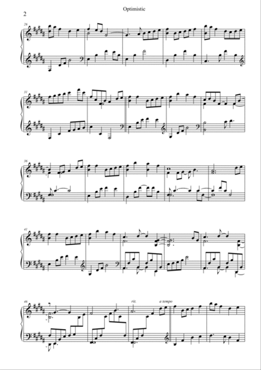 Optimistic Piano Solo scores gallery preview page 2