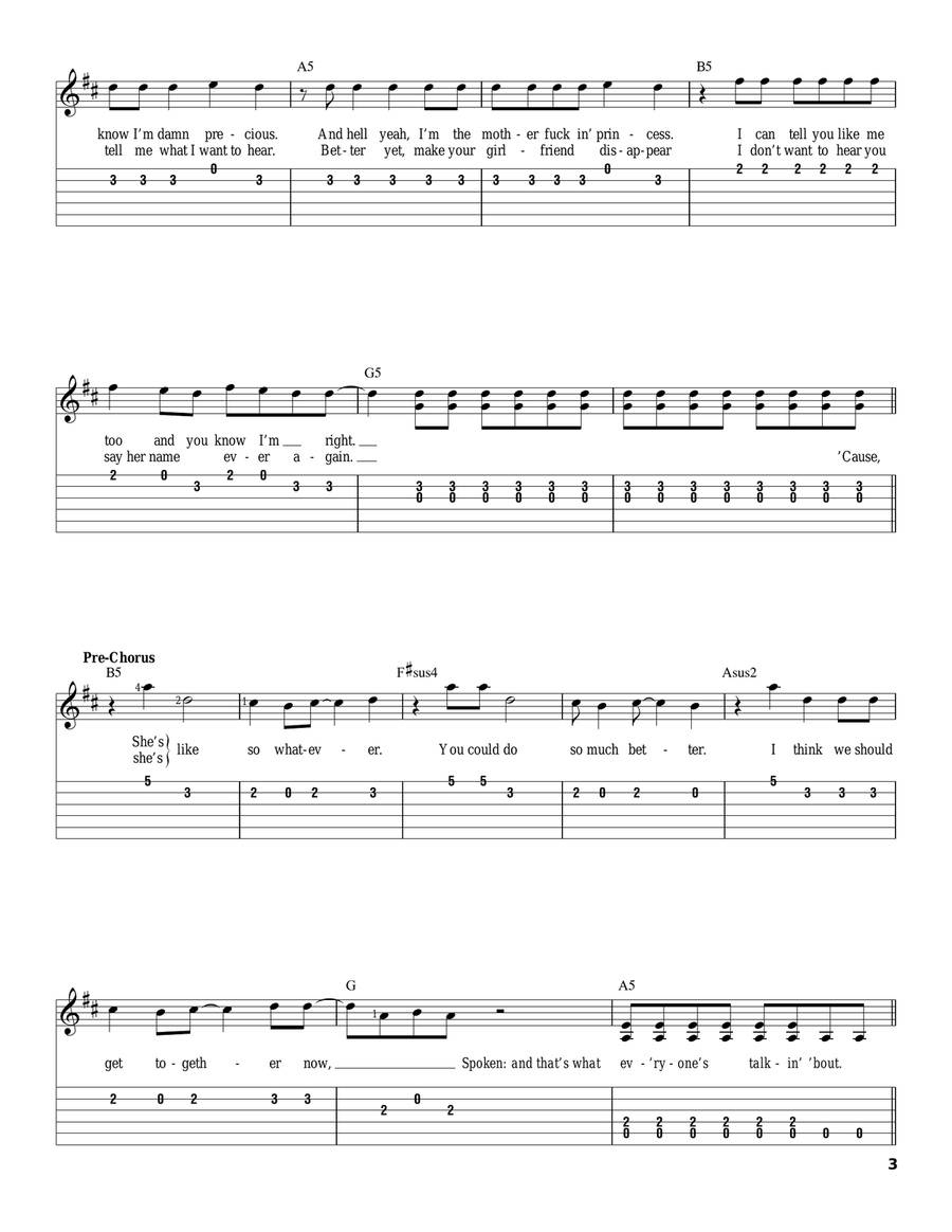 Girlfriend Girlfriend Acoustic Guitar scores gallery preview page 3
