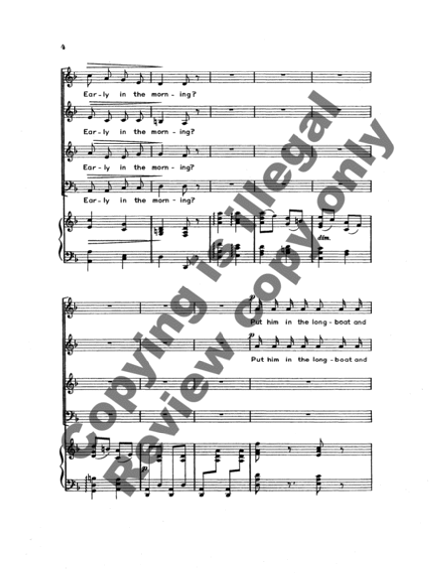 What Shall We Do with a Drunken Sailor? 4-Part scores gallery preview page 10