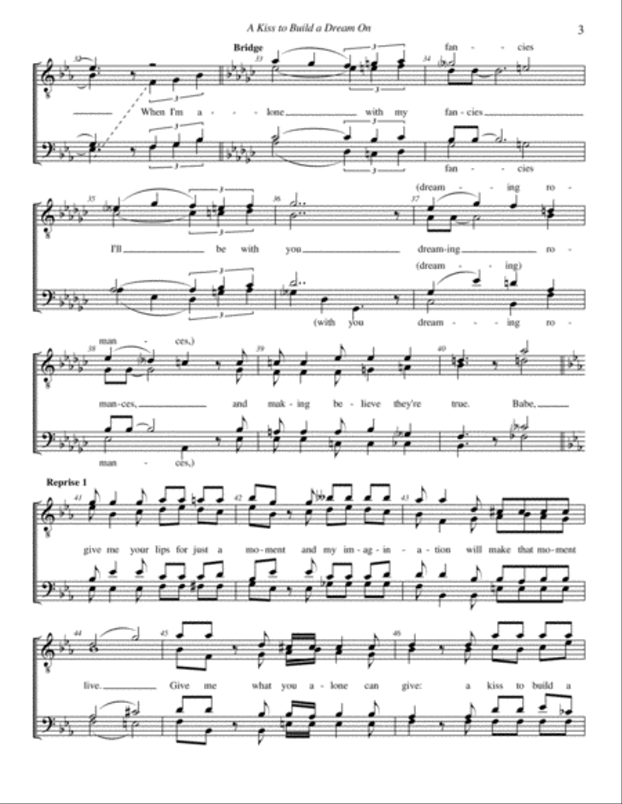 A Kiss To Build A Dream On TTBB scores gallery preview page 3