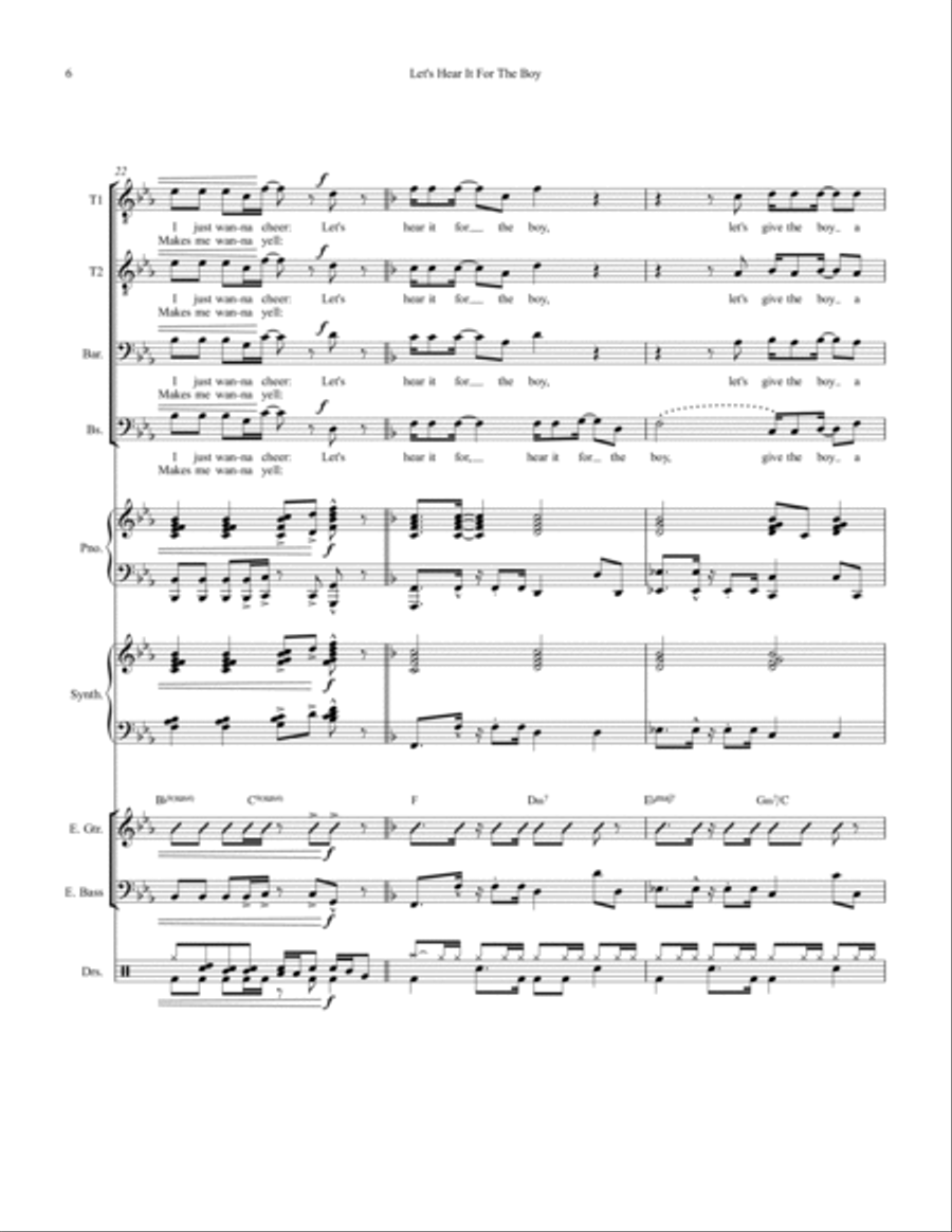 Let's Hear It For The Boy Small Ensemble scores gallery preview page 6