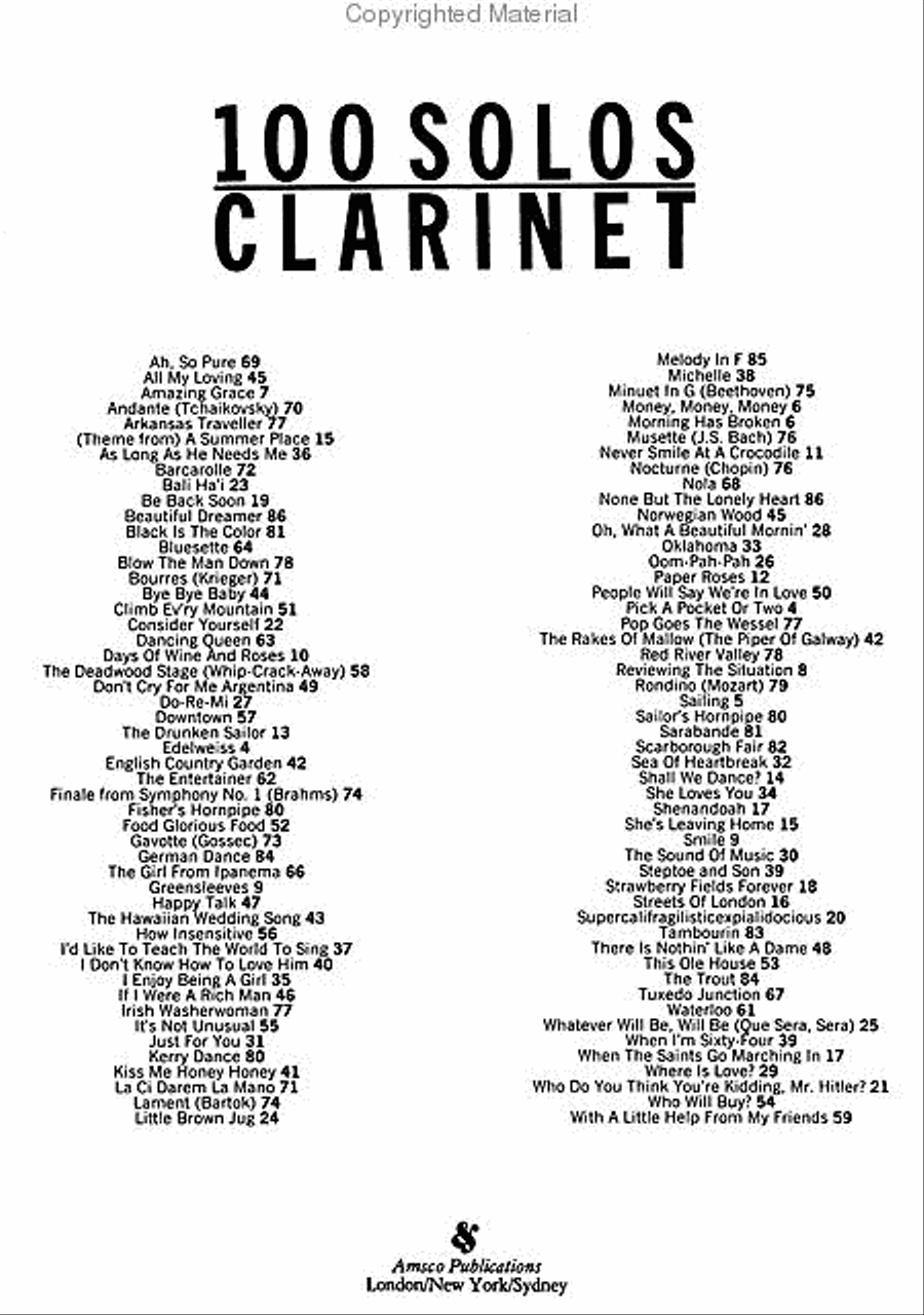 100 Solos 100 Solos Clarinet Solo scores gallery preview page 2