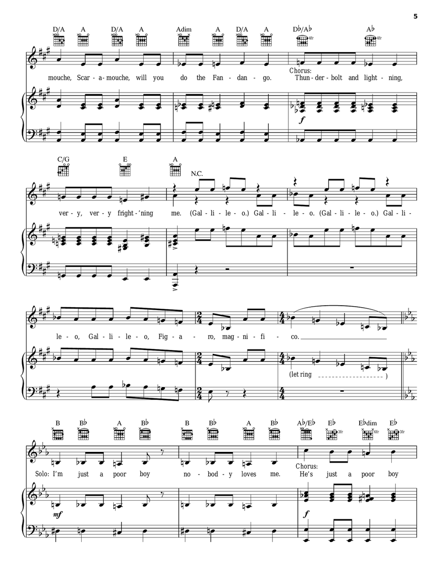 Bohemian Rhapsody Acoustic Guitar scores gallery preview page 5