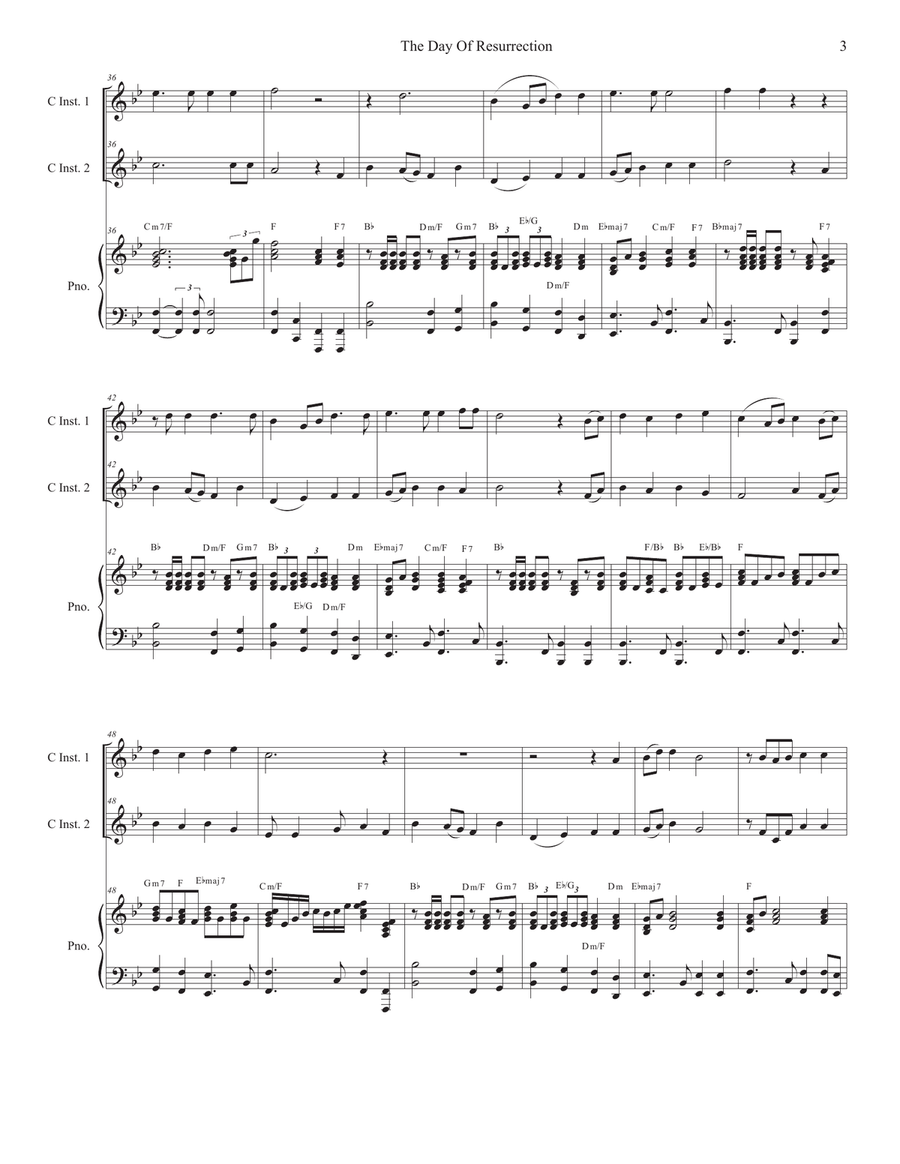 The Day Of Resurrection (Duet for C-Instruments - Piano Accompaniment) Piano scores gallery preview page 3