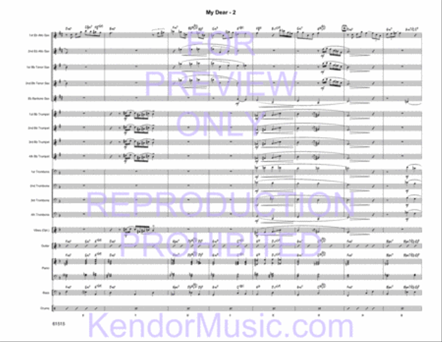 My Dear (Full Score) Jazz Ensemble scores gallery preview page 4
