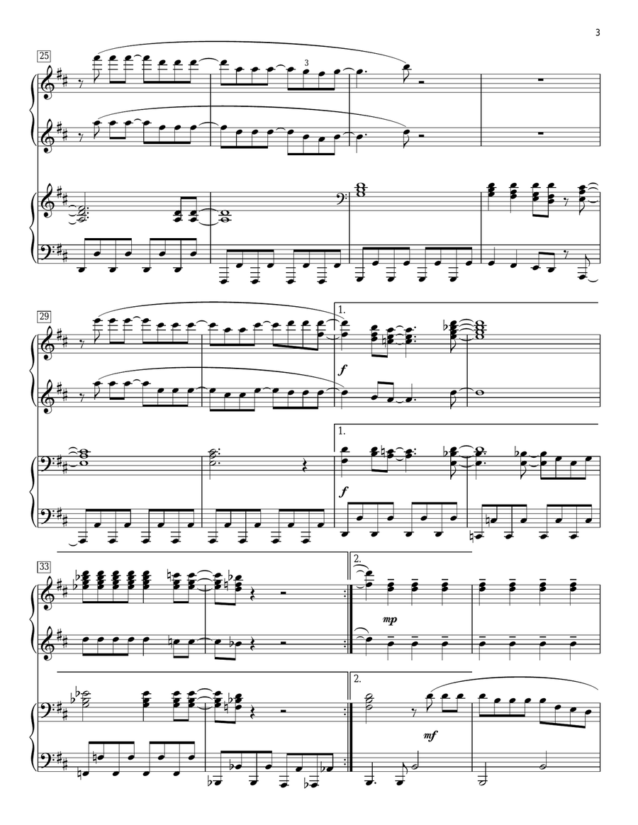 My Life Piano Duet scores gallery preview page 3