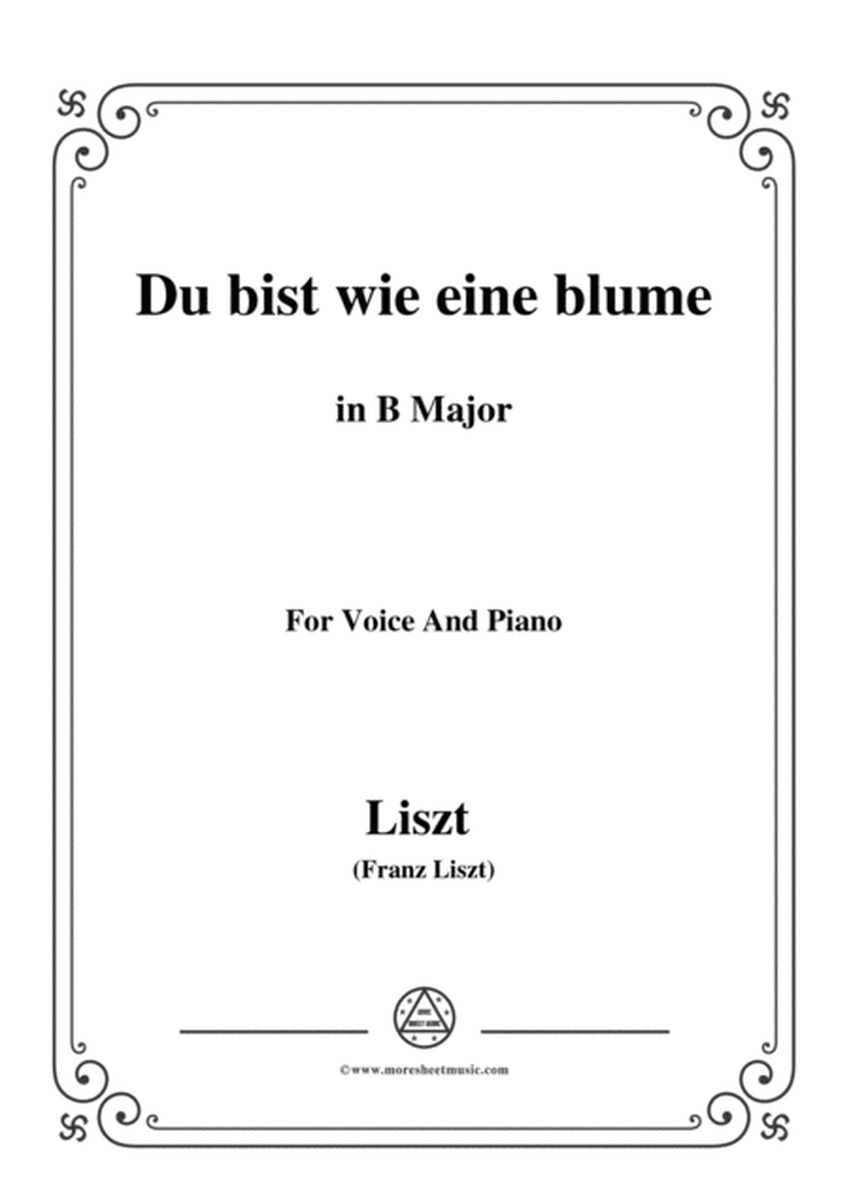 Liszt-Du bist wie eine blume in B Major,for Voice and Piano image number null