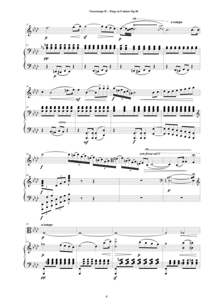Vieuxtemps H - Elegy in F minor Op.30 for Viola and Piano - Score and Part image number null