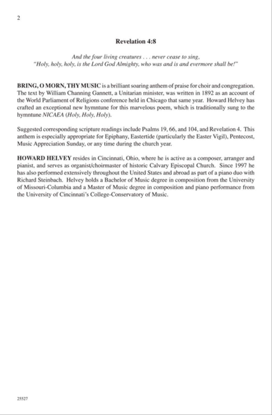 Bring, O Morn, Thy Music! 4-Part scores gallery preview page 2