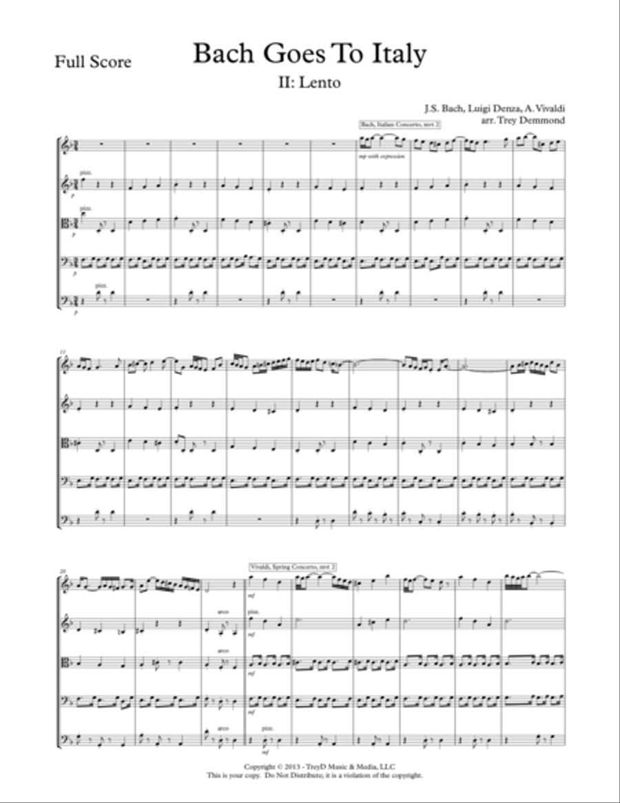 Bach Goes to Italy-mvt 2 Bach Goes to Italy-mvt 2 String Orchestra scores gallery preview page 1
