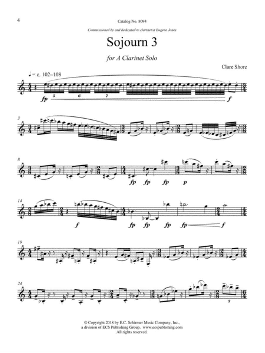 Sojourn 3 A Clarinet scores gallery preview page 2