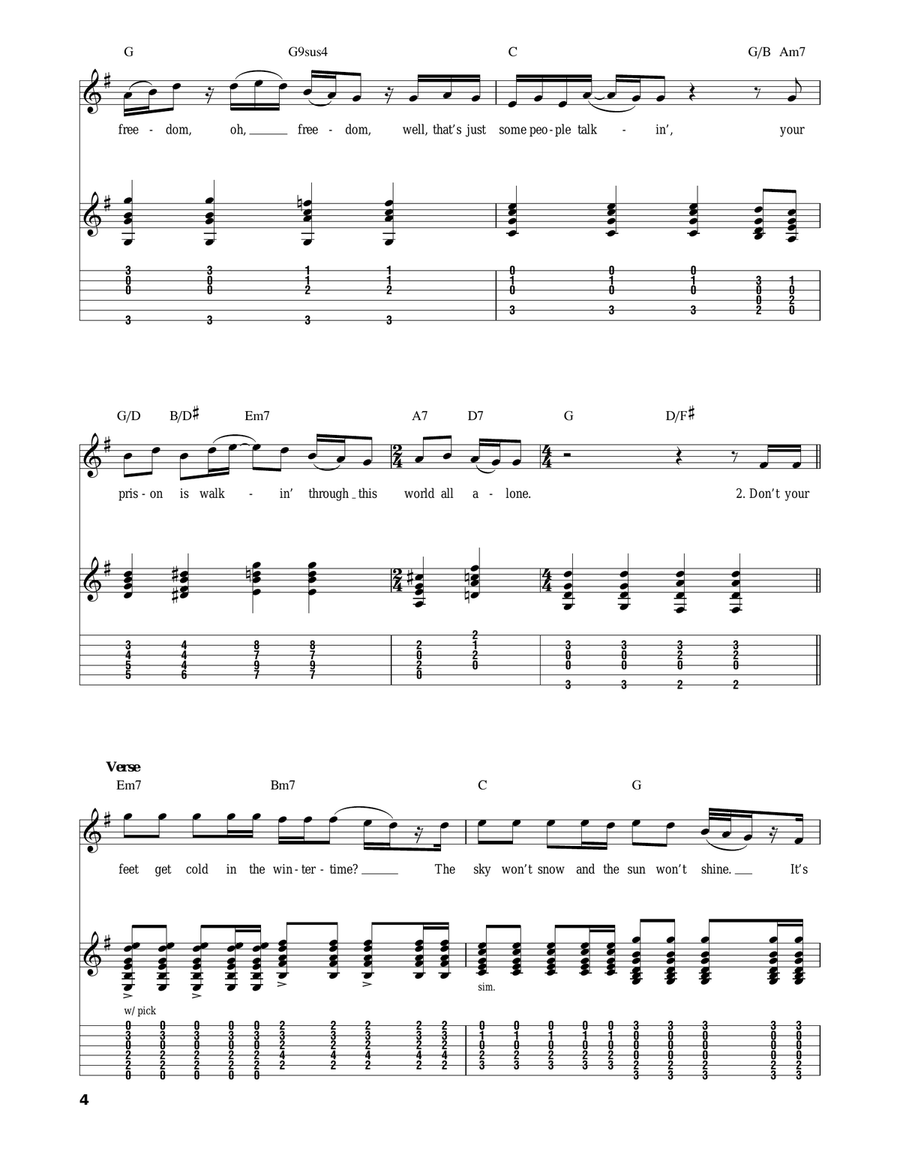 Desperado Acoustic Guitar scores gallery preview page 4