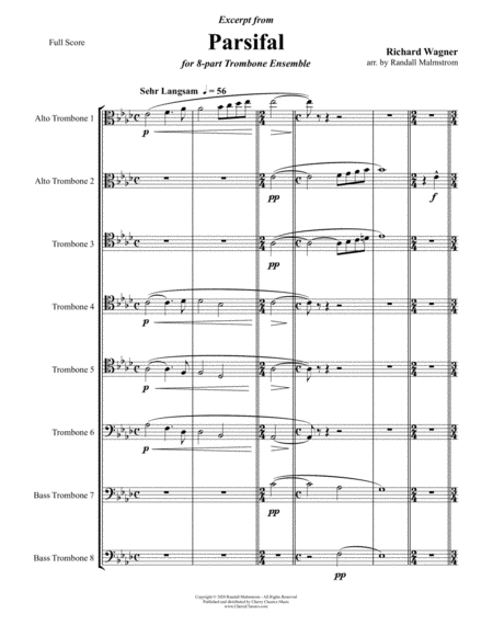 Parsifal Excerpt for 8-part Trombone Ensemble image number null