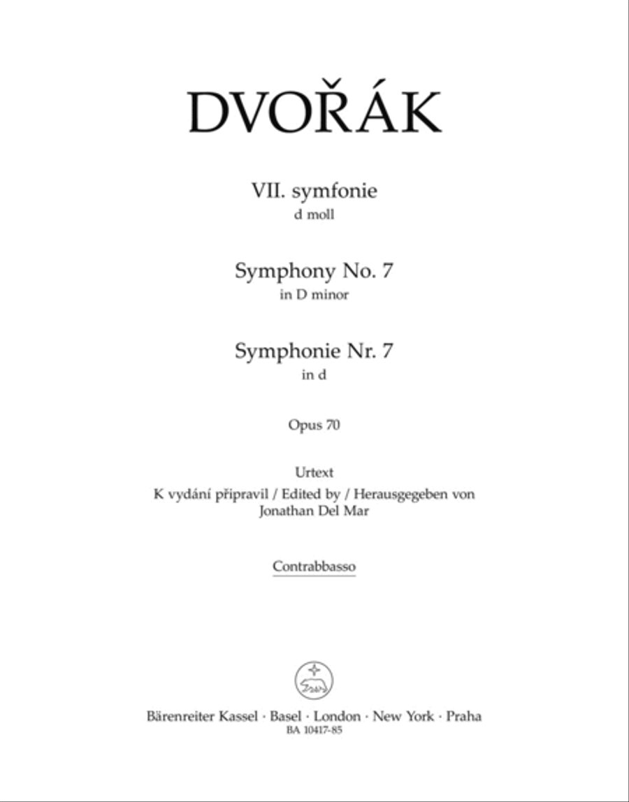 Symphony Nr. 7 D minor op. 70 Double Bass scores gallery preview page 1