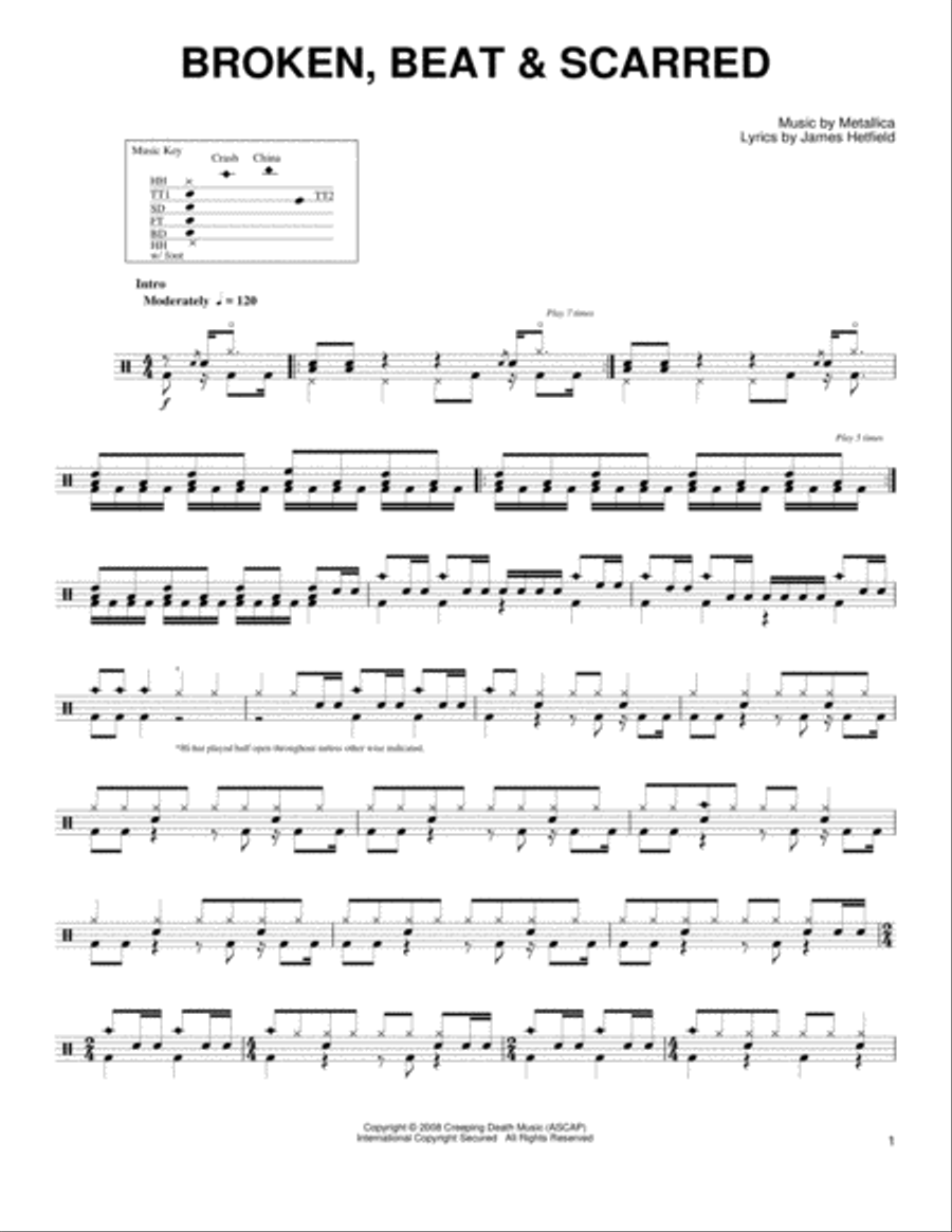 Broken, Beat & Scarred Broken, Beat & Scarred Drum Set scores gallery preview page 1
