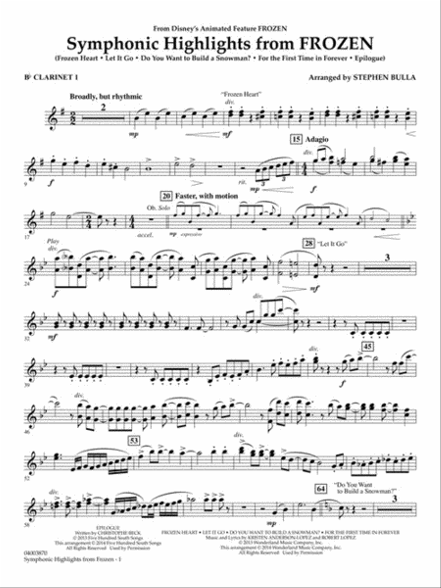 Symphonic Highlights from “Frozen” Concert Band scores gallery preview page 7