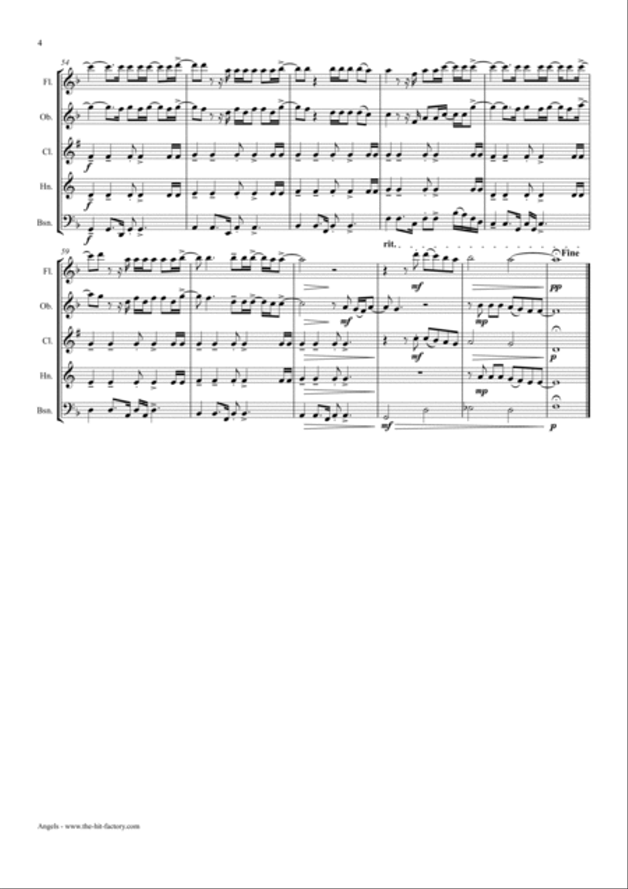 Angels Angels Woodwind Quintet scores gallery preview page 4