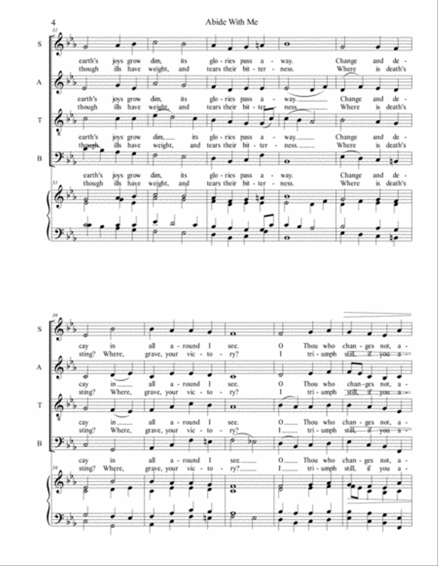 Abide With Me, hymn-anthem on H. F. Lyte's 