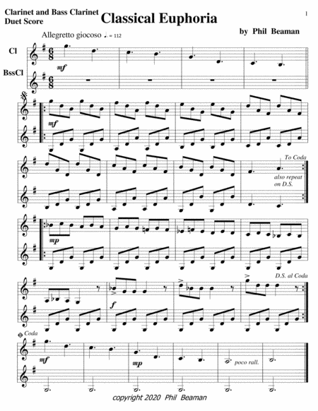 Classical Euphoria-clarinet/bass clarinet duet image number null