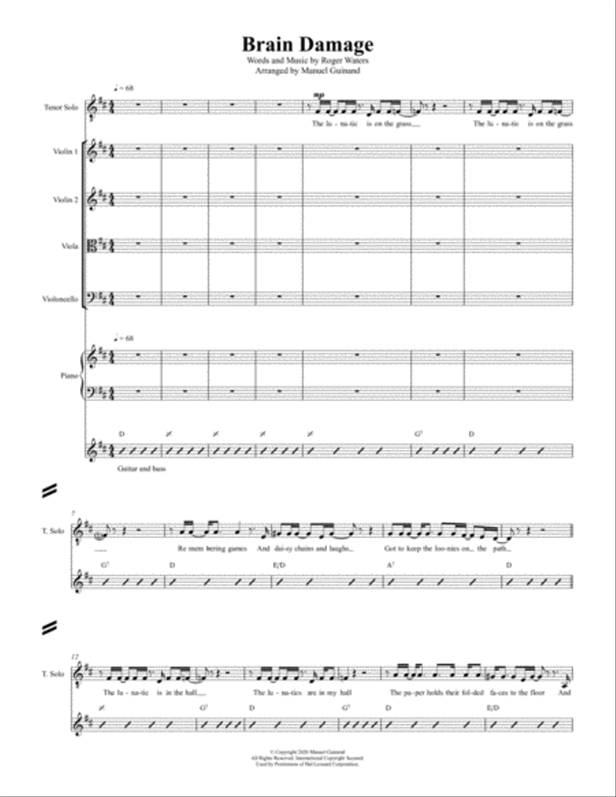 Brain Damage Brain Damage Voice scores gallery preview page 1