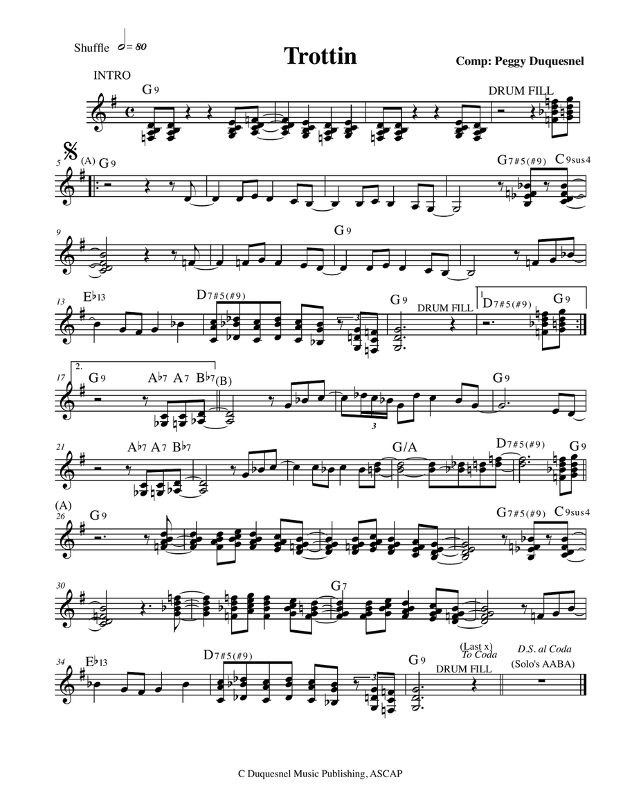Trottin' Jazz Ensemble scores gallery preview page 1