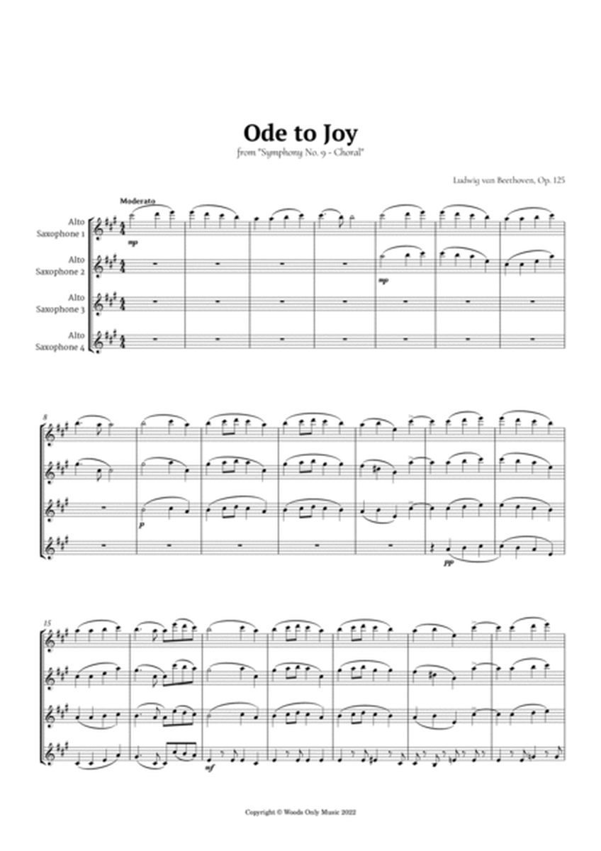 Ode to Joy by Beethoven for Alto Sax Quartet image number null
