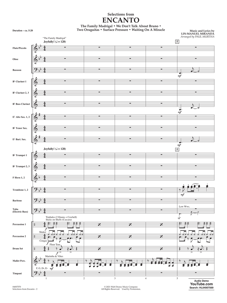 Selections from Encanto (arr. Paul Murtha) - Conductor Score (Full Score) Concert Band scores gallery preview page 2
