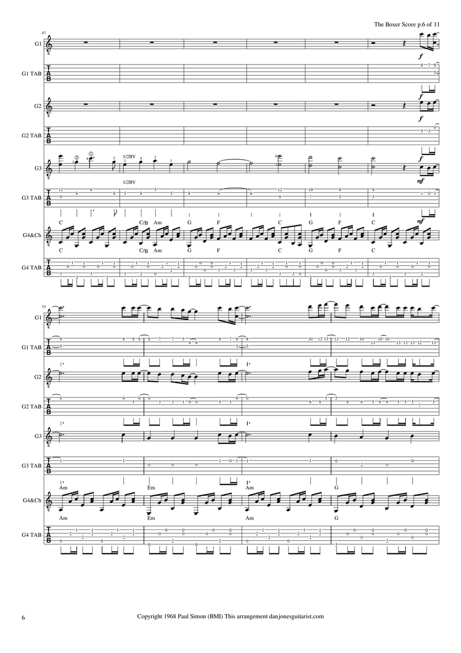 The Boxer Guitar Ensemble scores gallery preview page 6