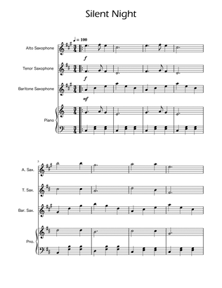 Silent Night - Sax Trio w/ Piano