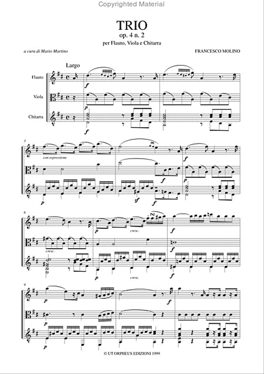 Trio Op. 4 No. 2 for Flute, Viola and Guitar Flute scores gallery preview page 2