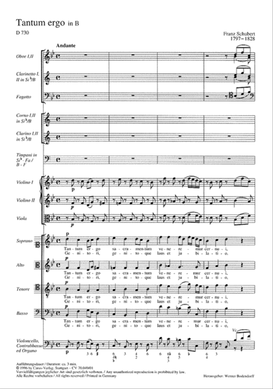 Tantum ergo in B flat major 4-Part scores gallery preview page 1