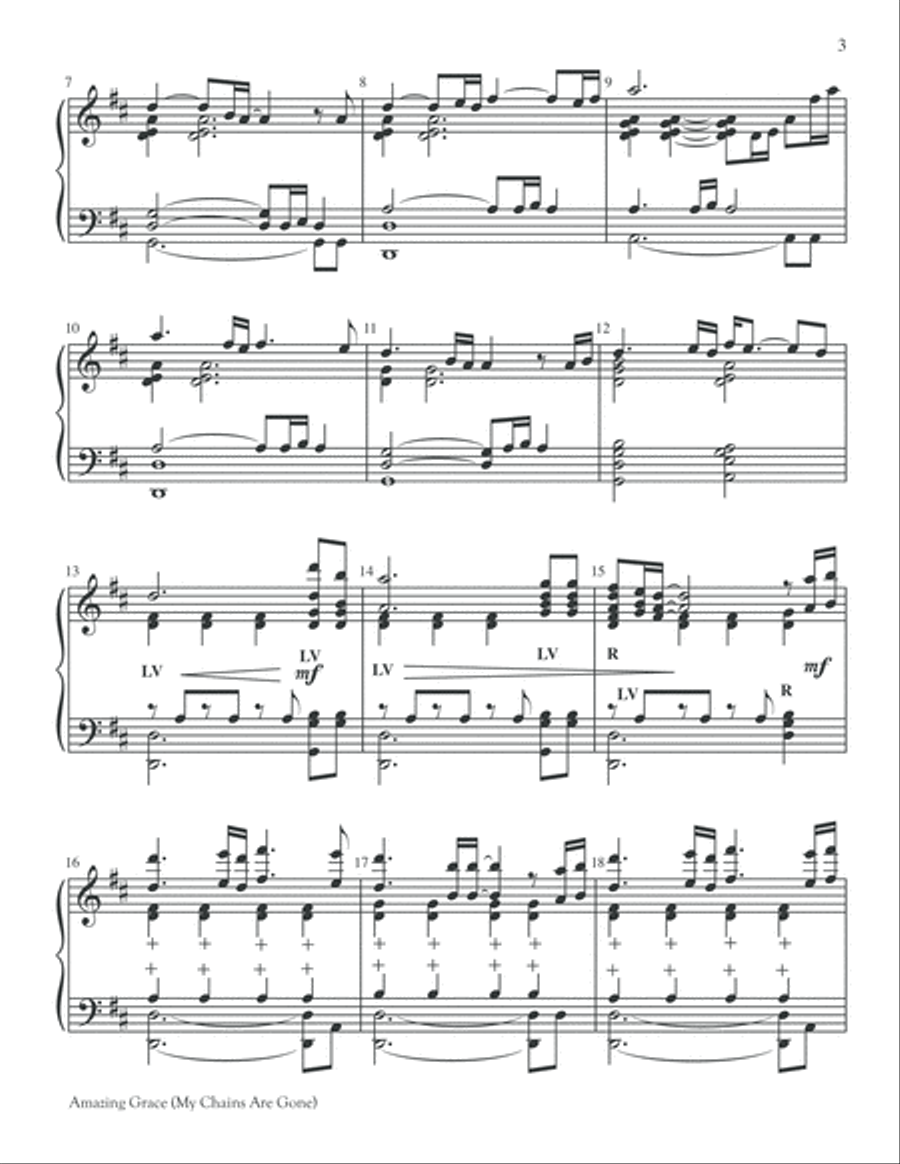 Amazing Grace (My Chains Are Gone) 5-Octaves scores gallery preview page 4
