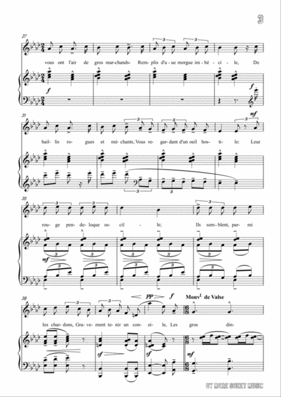 Chabrier-Ballade des gros dindons in A flat Major,for Voice and Piano Voice Solo scores gallery preview page 5