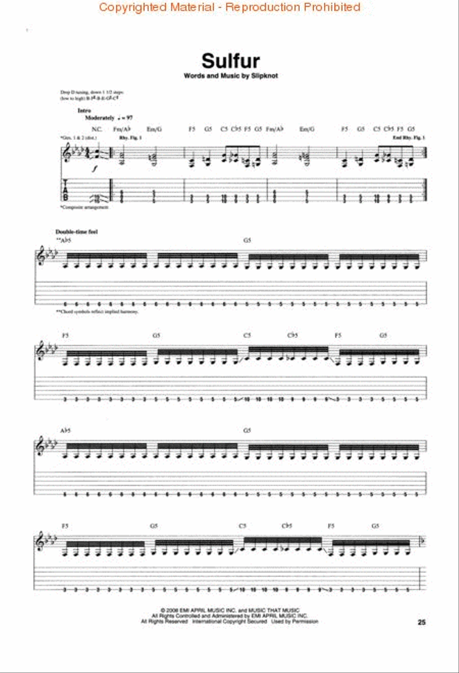 Slipknot – All Hope Is Gone Electric Guitar scores gallery preview page 3